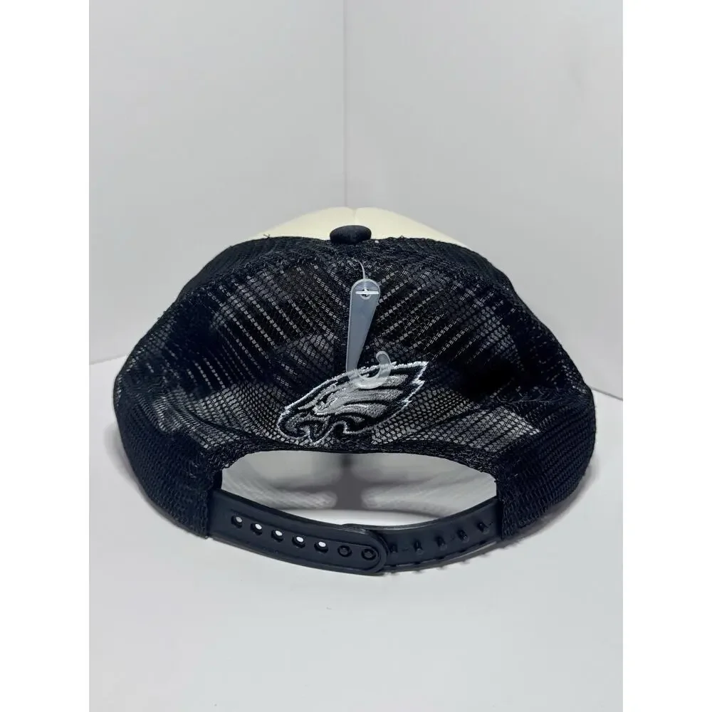 Youth Philadelphia Eagles White Black Modern Fan Trucker Adjustable Hat